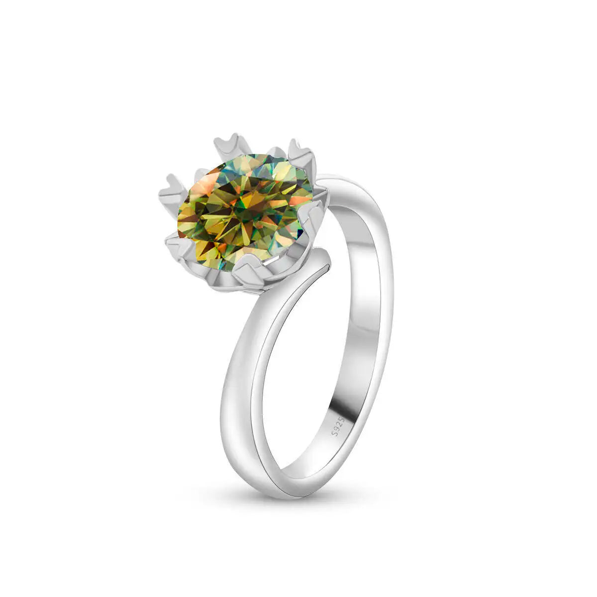 Sparkle 2 Carat Moissanite Women's Ring 925 Sterling Silver Minimalist Snowflake Ring D Color Jewelry Gift With Certificate