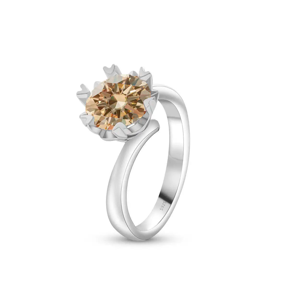 Sparkle 2 Carat Moissanite Women's Ring 925 Sterling Silver Minimalist Snowflake Ring D Color Jewelry Gift With Certificate