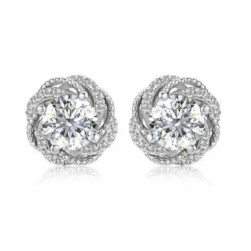 1 Carat Moissanite Stud Earrings 925 Sterling Silver Trendy Snowflake Engagement Wedding Fine Jewelry