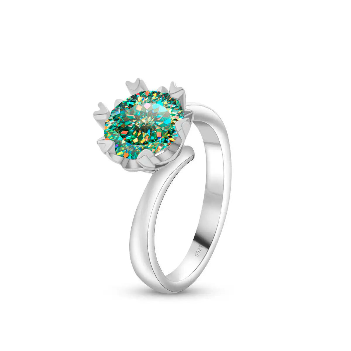 Sparkle 2 Carat Moissanite Women's Ring 925 Sterling Silver Minimalist Snowflake Ring D Color Jewelry Gift With Certificate