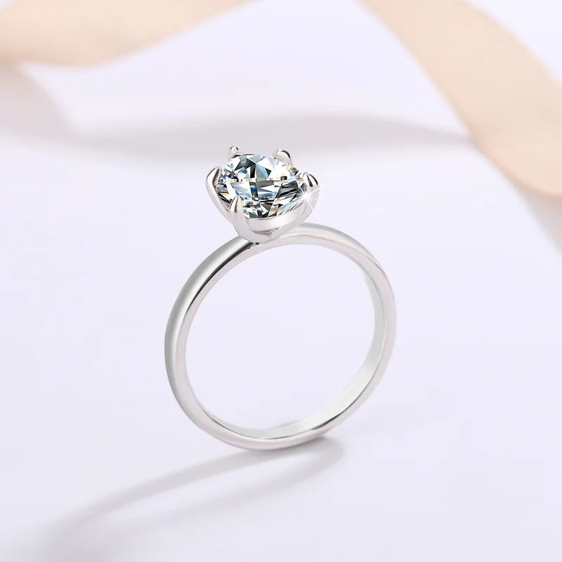 FIRERING 1-2ct True Droplet Moissanite Ring with Certificate Passed Diamond Test Women Jewelry Gift S925 Silver