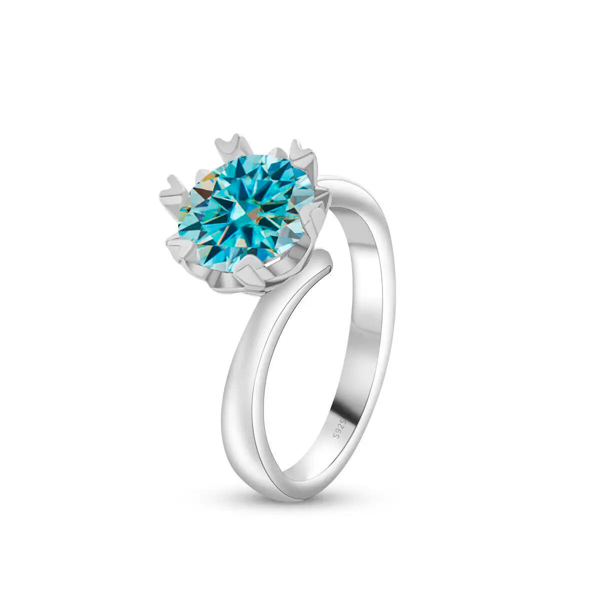 Sparkle 2 Carat Moissanite Women's Ring 925 Sterling Silver Minimalist Snowflake Ring D Color Jewelry Gift With Certificate