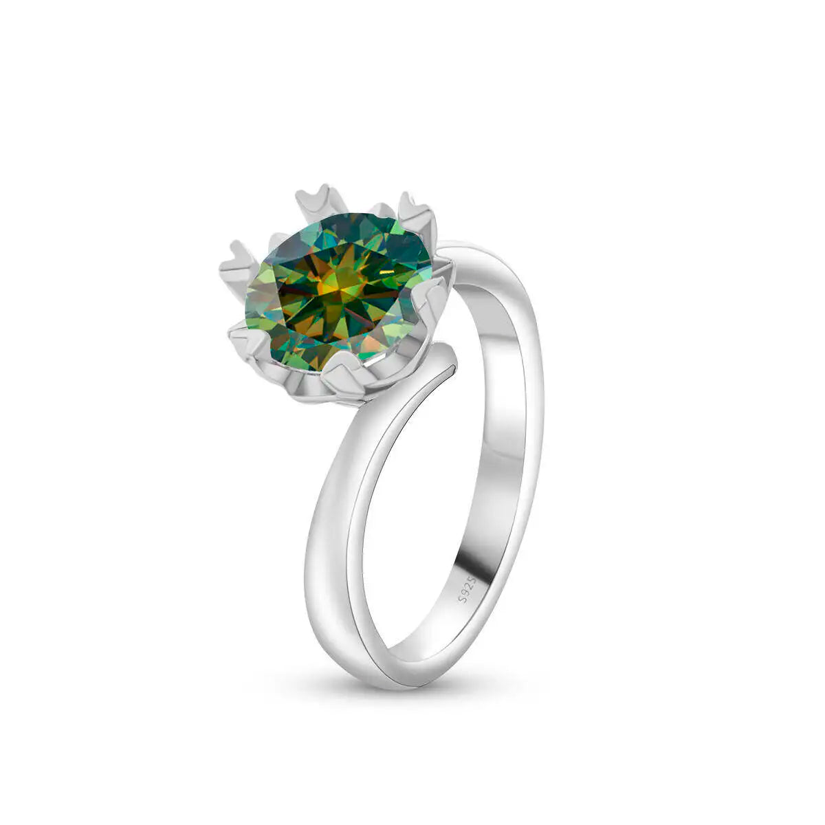 Sparkle 2 Carat Moissanite Women's Ring 925 Sterling Silver Minimalist Snowflake Ring D Color Jewelry Gift With Certificate