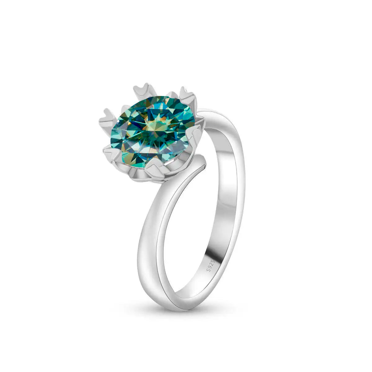 Sparkle 2 Carat Moissanite Women's Ring 925 Sterling Silver Minimalist Snowflake Ring D Color Jewelry Gift With Certificate