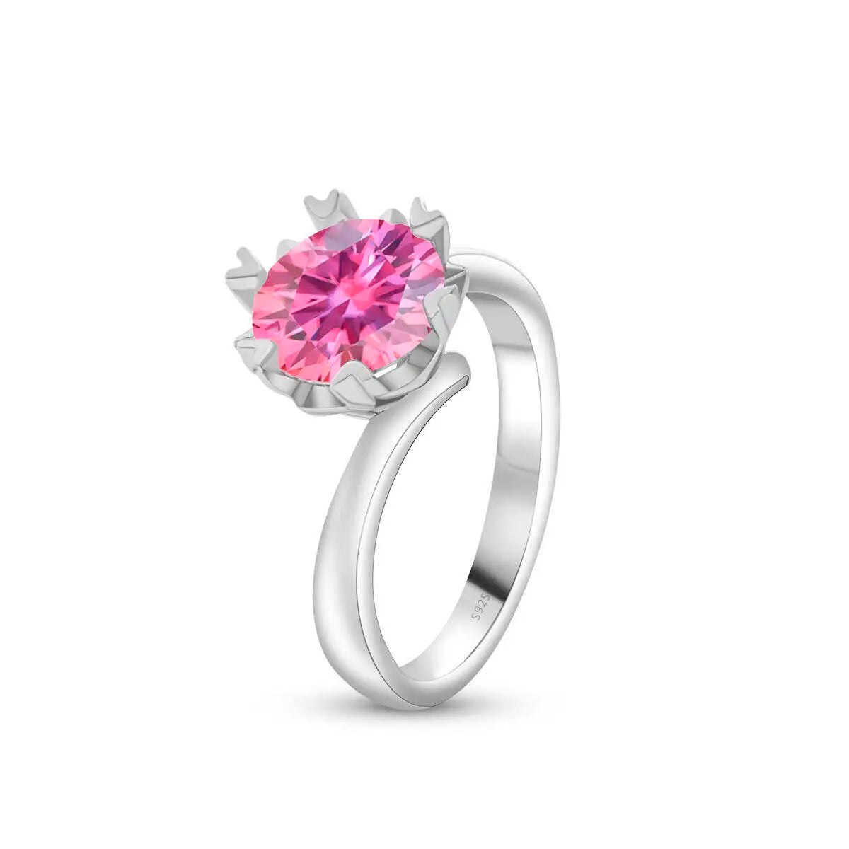 Sparkle 2 Carat Moissanite Women's Ring 925 Sterling Silver Minimalist Snowflake Ring D Color Jewelry Gift With Certificate