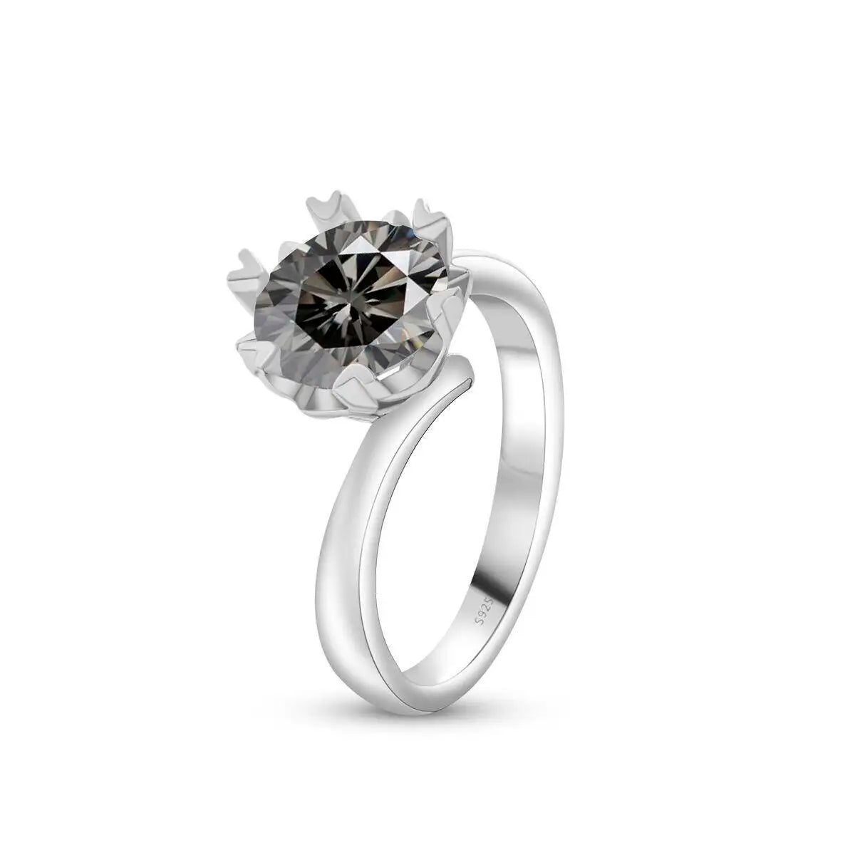 Sparkle 2 Carat Moissanite Women's Ring 925 Sterling Silver Minimalist Snowflake Ring D Color Jewelry Gift With Certificate