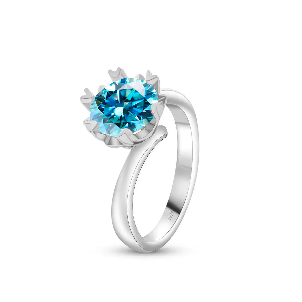 Sparkle 2 Carat Moissanite Women's Ring 925 Sterling Silver Minimalist Snowflake Ring D Color Jewelry Gift With Certificate