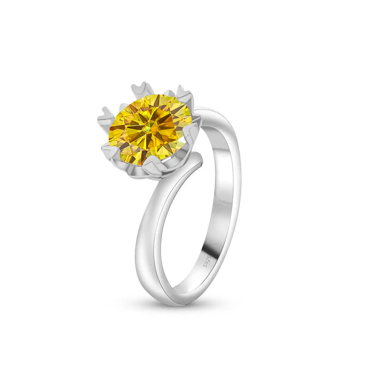 Sparkle 2 Carat Moissanite Women's Ring 925 Sterling Silver Minimalist Snowflake Ring D Color Jewelry Gift With Certificate
