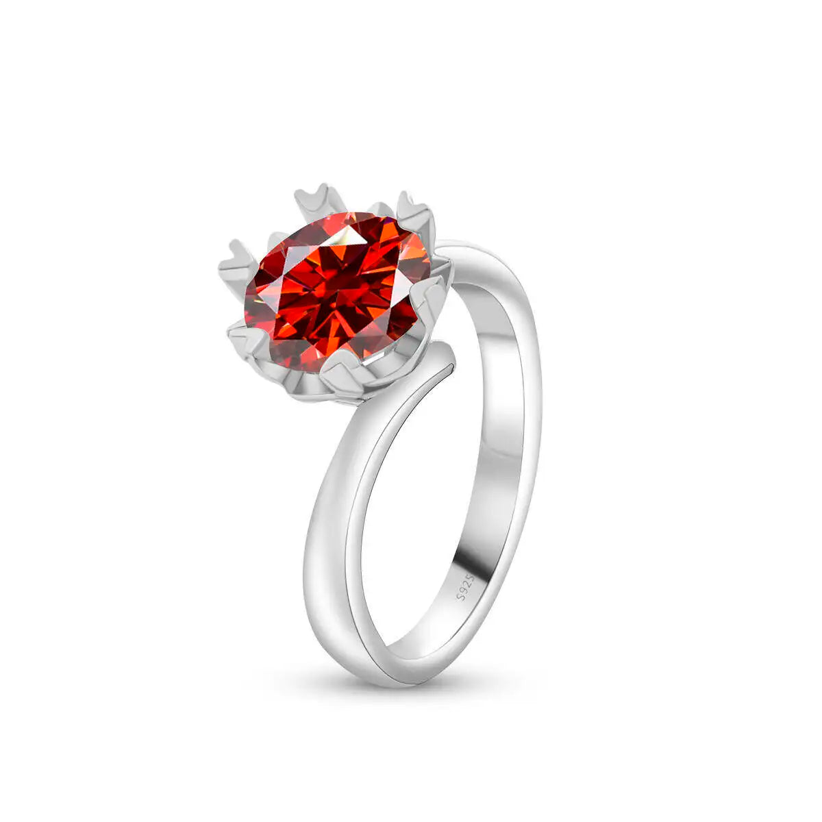 Sparkle 2 Carat Moissanite Women's Ring 925 Sterling Silver Minimalist Snowflake Ring D Color Jewelry Gift With Certificate