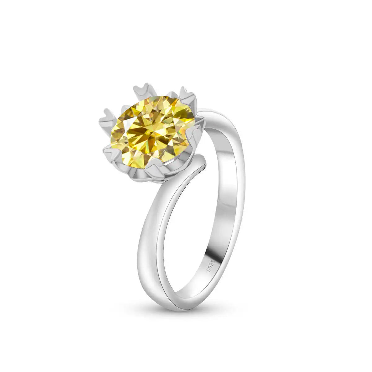 Sparkle 2 Carat Moissanite Women's Ring 925 Sterling Silver Minimalist Snowflake Ring D Color Jewelry Gift With Certificate