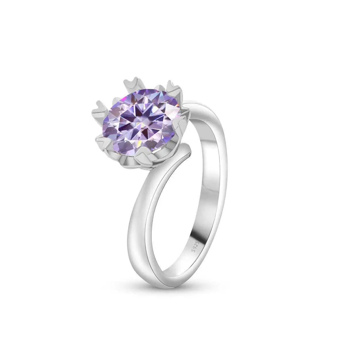 Sparkle 2 Carat Moissanite Women's Ring 925 Sterling Silver Minimalist Snowflake Ring D Color Jewelry Gift With Certificate