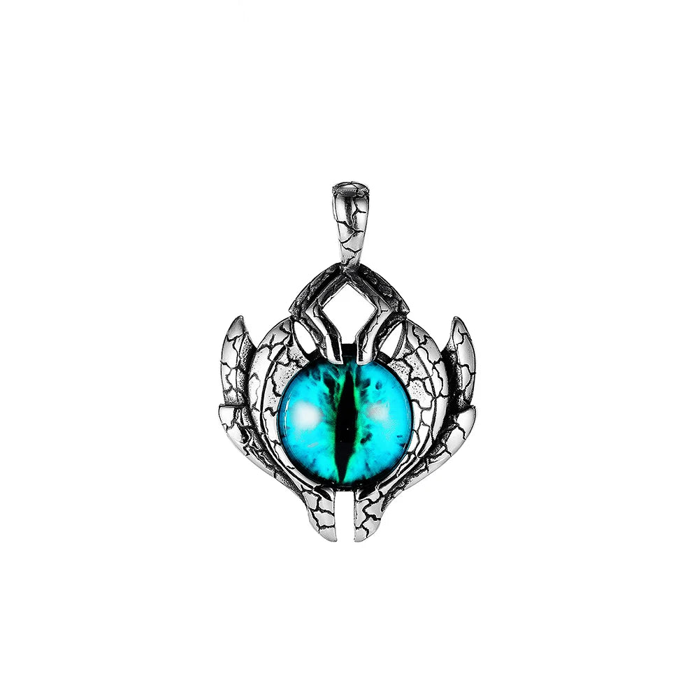 Vintage 316L Stainless Steel Demon Eye Pendant Necklaces For Men Women Punk Hip Hop Male Biker Jewelry Halloween Gifts Wholesale
