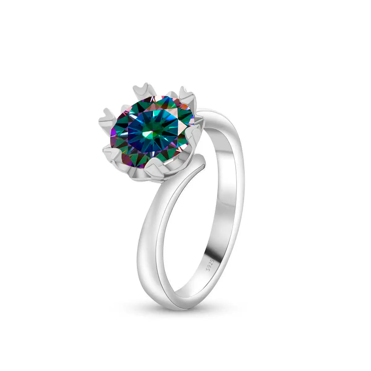 Sparkle 2 Carat Moissanite Women's Ring 925 Sterling Silver Minimalist Snowflake Ring D Color Jewelry Gift With Certificate