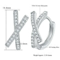 LinkerLove Moissanite Cross Hoop Earrings for Women 18K White Gold Plated 925 Sterling Silver Diamond Earrings Fine Jewelry Gift
