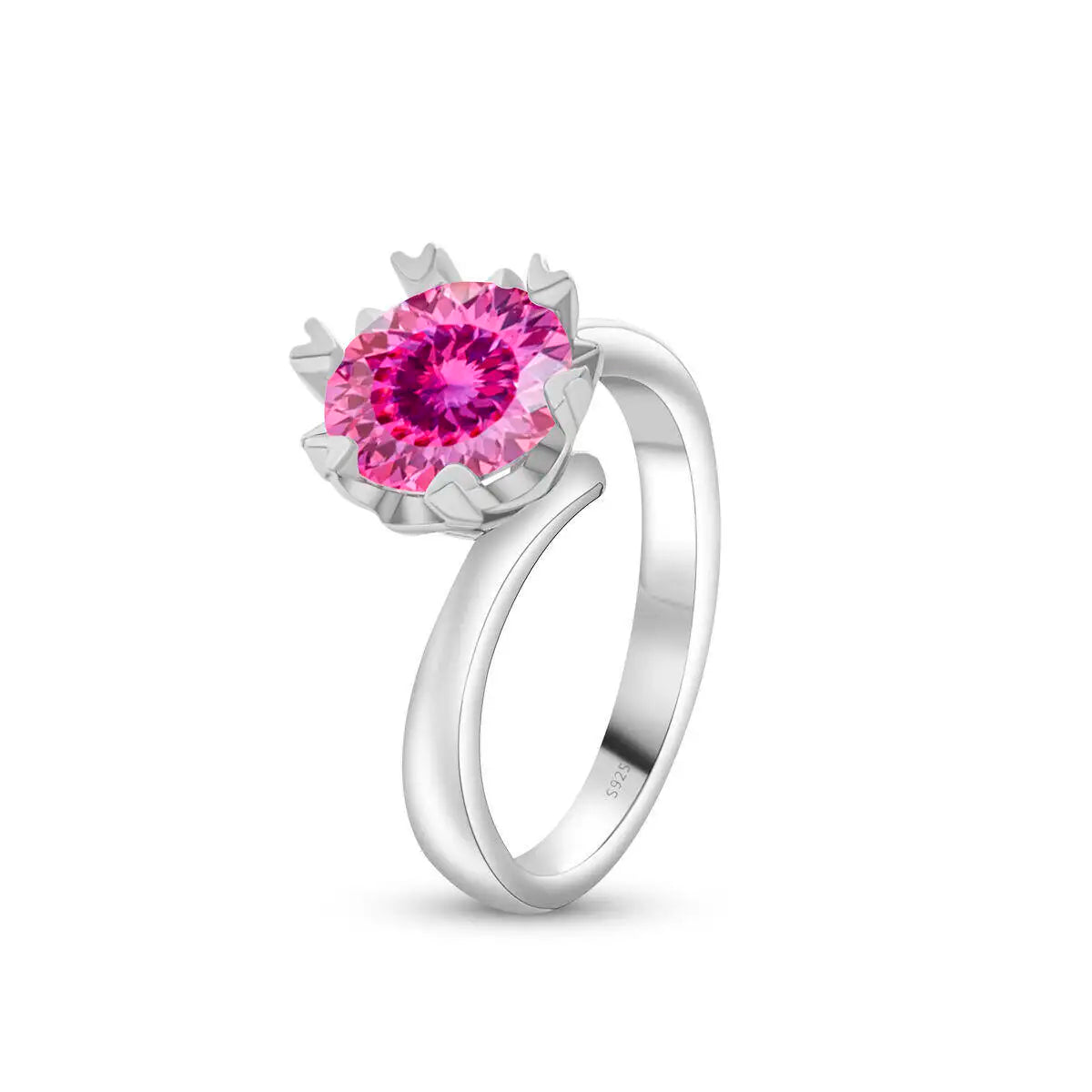 Sparkle 2 Carat Moissanite Women's Ring 925 Sterling Silver Minimalist Snowflake Ring D Color Jewelry Gift With Certificate