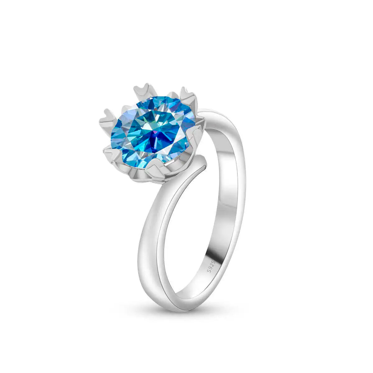 Sparkle 2 Carat Moissanite Women's Ring 925 Sterling Silver Minimalist Snowflake Ring D Color Jewelry Gift With Certificate