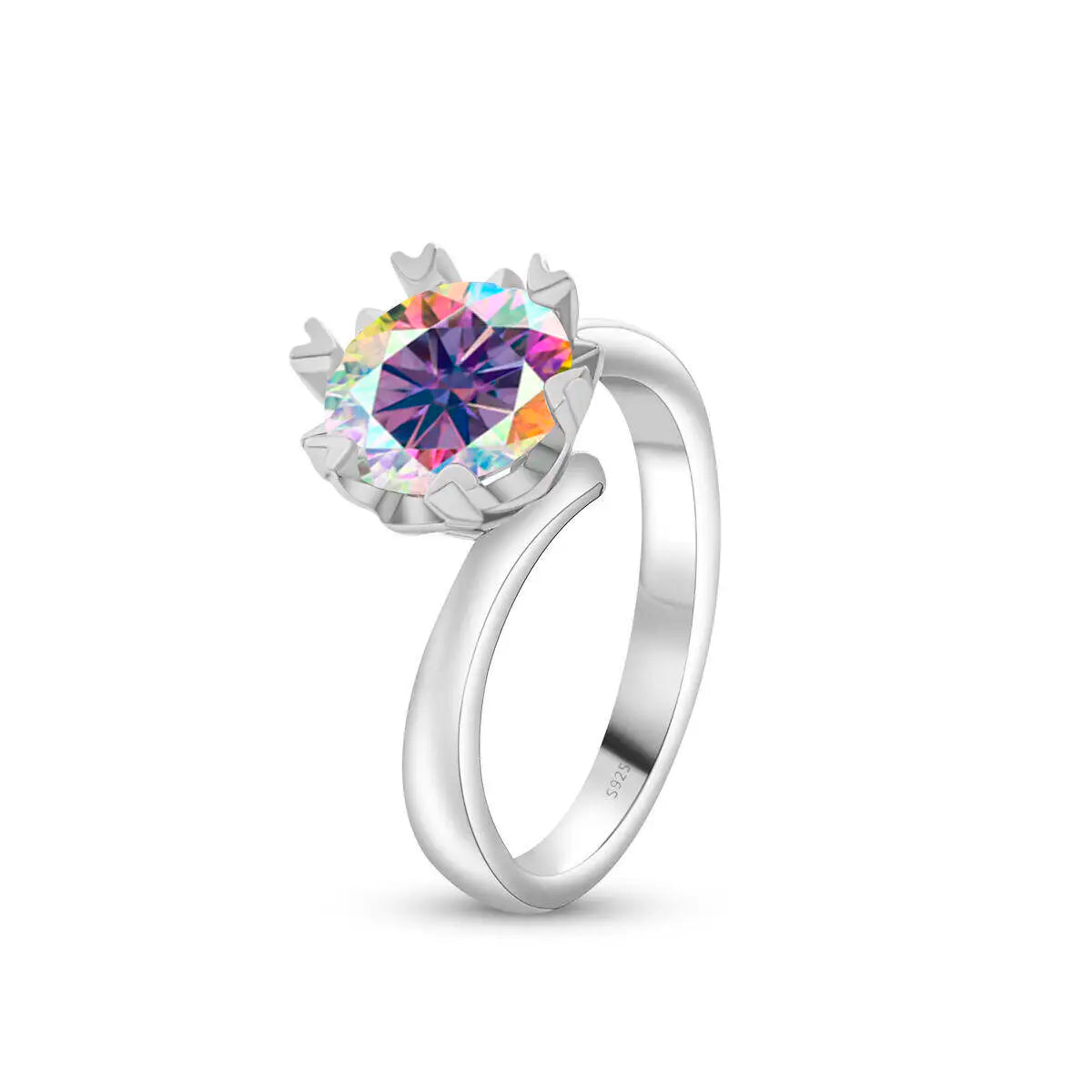 Sparkle 2 Carat Moissanite Women's Ring 925 Sterling Silver Minimalist Snowflake Ring D Color Jewelry Gift With Certificate